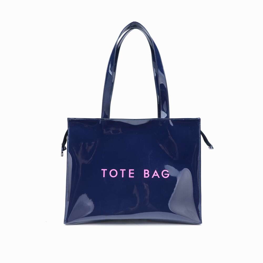 Shoulder bag handbag shopping bag women's 2025 PVC waterproof letter printing fashionable and simple