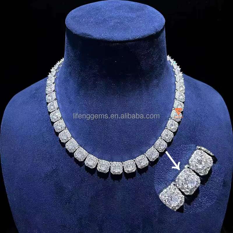 Lifeng Luxury Mens 925 Silver Hip Hop Candy Chain VVS Moissanite Ice Necklace With Diamond for Engagement Punk Style