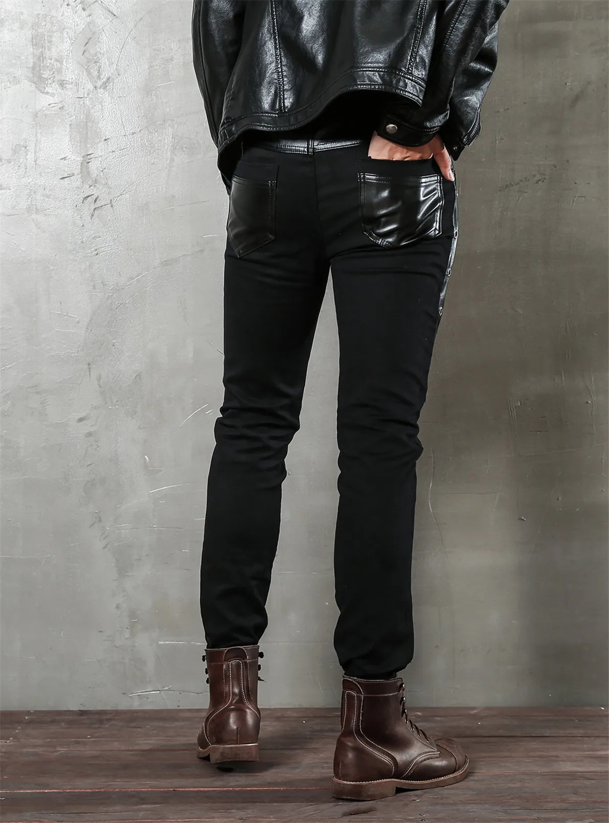 Men's Motorcycle Hip Hop Slim Fit Soft PU Faux Night Club Dance party Leather Biker Pants 250704