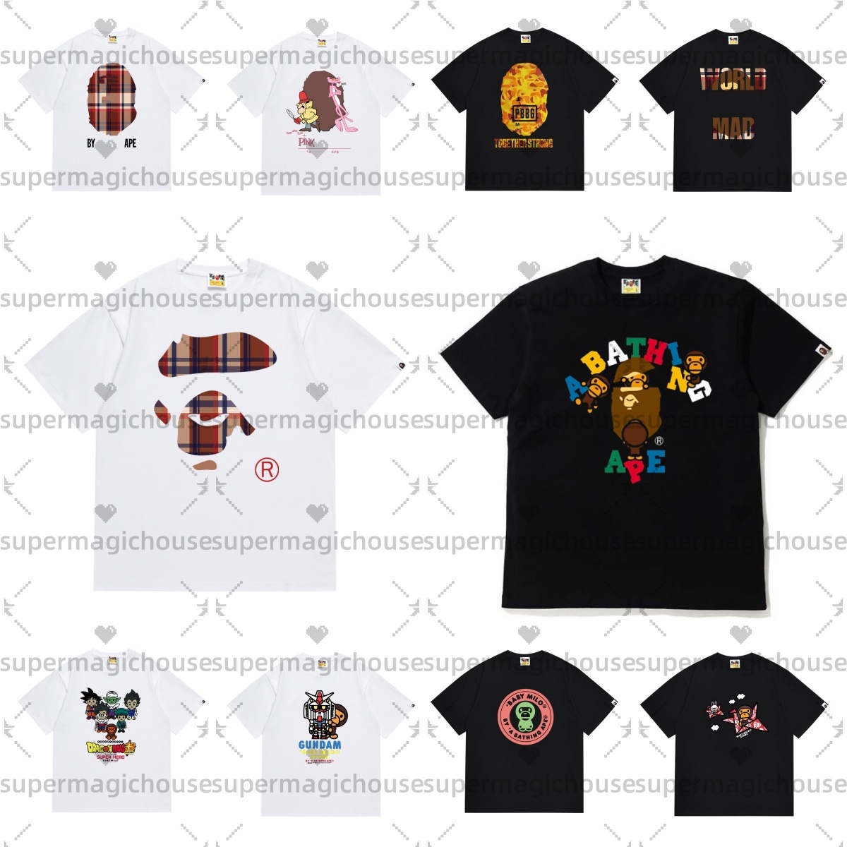 Créateur masculin T-shirt T-shirt Tshirt Clothes d'été T-shirts Men Shirts For Men Designer T-shirt Gym Shark Men Hommes pour hommes Tshirt Desig