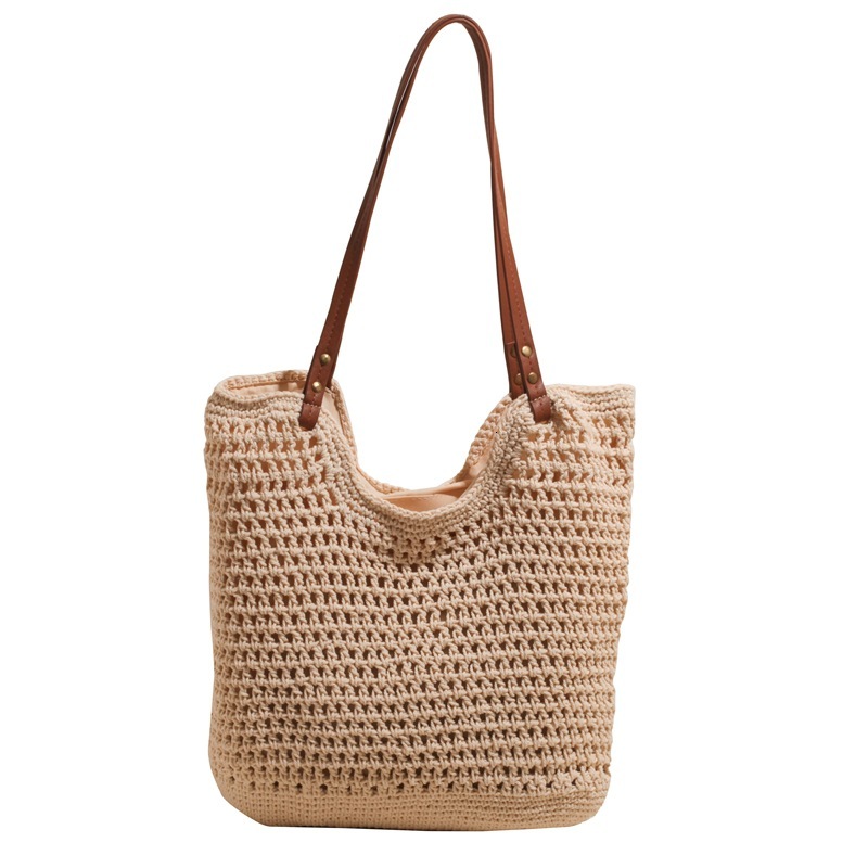 Free shipping designer Hand-woven Bag Women 2025 New Trendy Lazy Style Beach Vacation Shoulder Bag Large Capacity Tote Bag