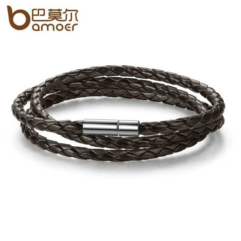 6 Color Wholesale Long Chain Adjustable Magnet Buckle Unisex PU Leather Bracelets for Women and Men Fashion Jewelry XJ250707