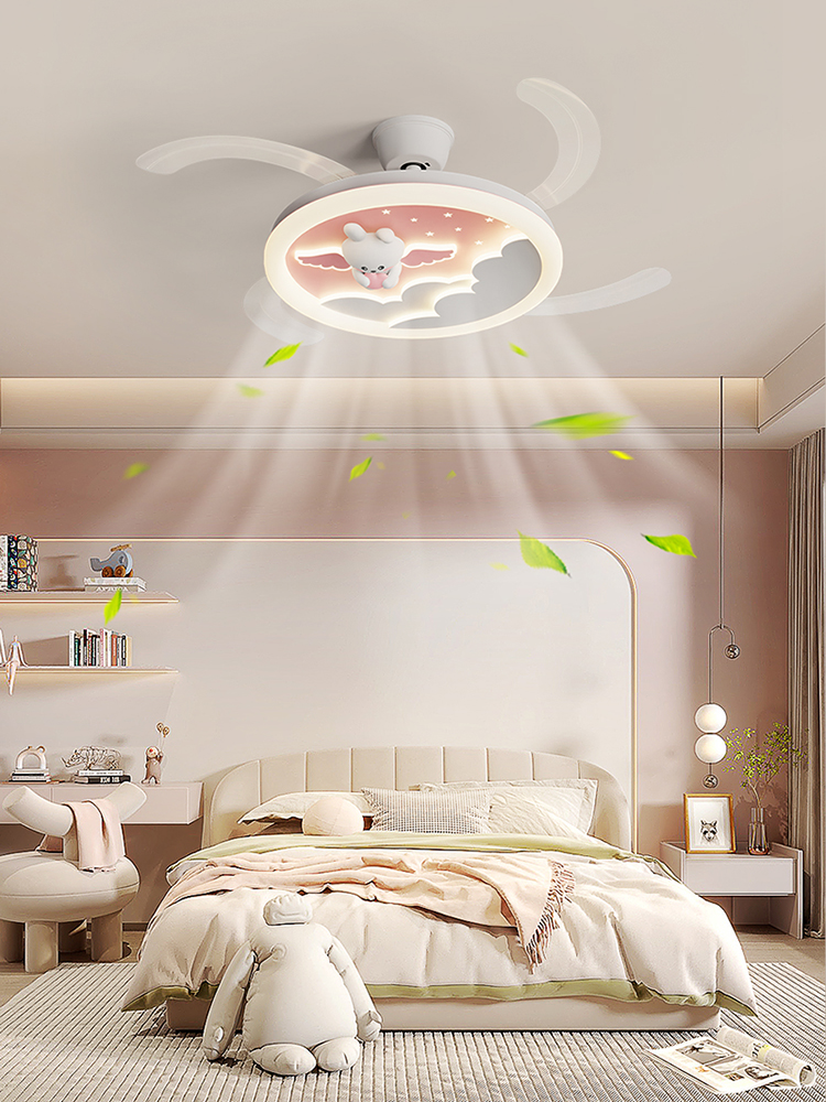 Energy-Efficient LED Ceiling Fan & Lamp Combination for Home Lighting Invisible leafless Cloud design