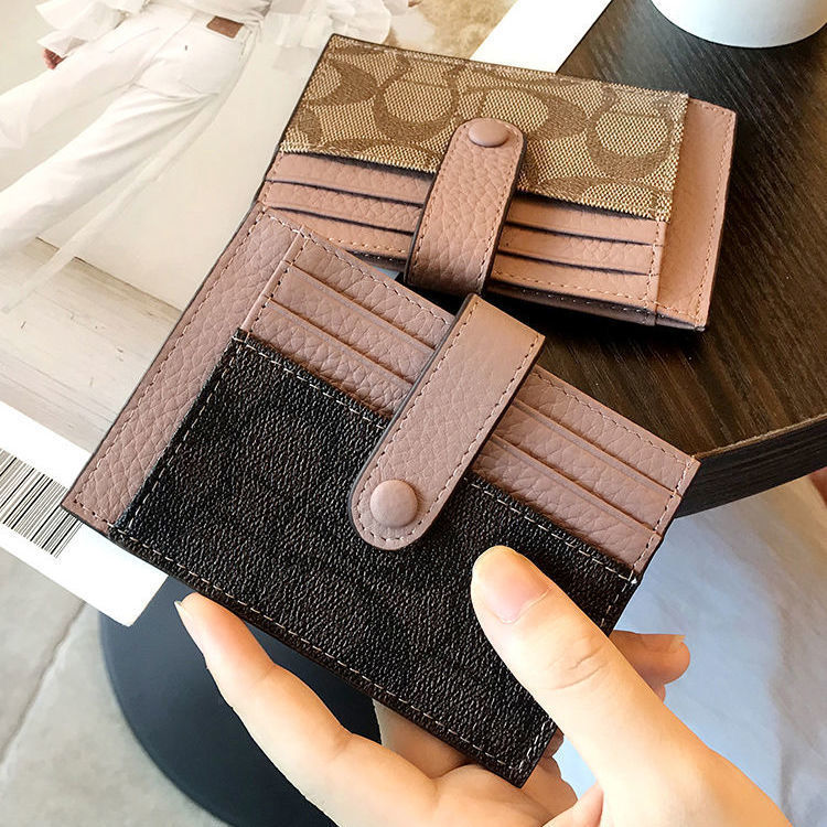 wallet designer woman 2025 New Women's Small Card Holder Wallet Genuine Leather Look Ultra Thin ID/Door Access Card Organizer