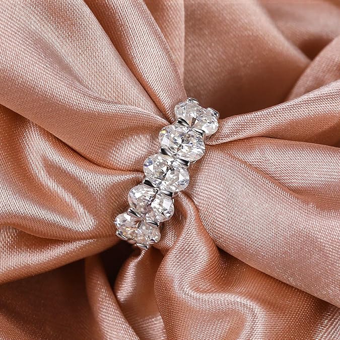 MT D VVS1 4*6mm Oval Moissanite Ring for Women Engagement Wedding Eternity Ring Band Luxury Jewelry 2.5 Carat 925 Sterling Silver