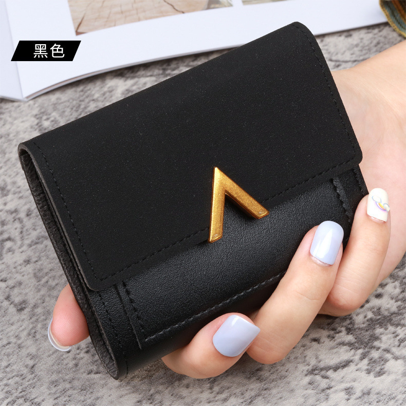 Designer Wallet Korean Style New Discount Women's Wallet Short Retro Card Holder PU Imitation Leather Simple Folding Student Wallet