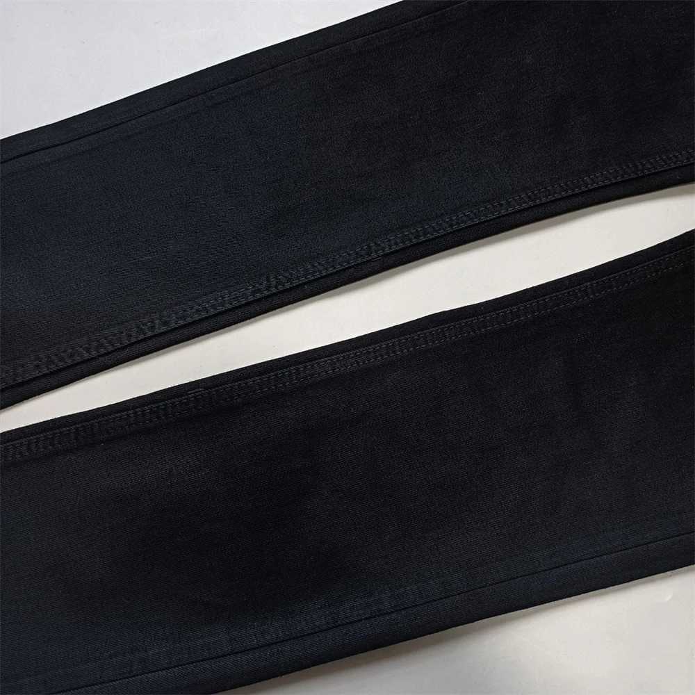 New Men Fashion Jeans American High Street Black Paint Hole Trend Low Rise Stretch Skinny Button Pleated Ripped Jeans Brandpants XJ250707