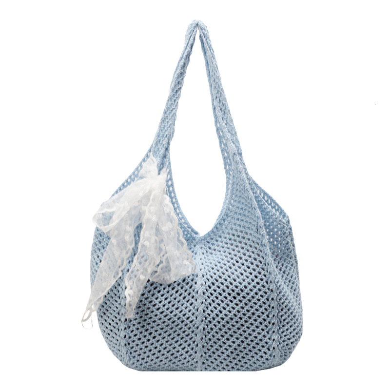 Free shipping designer Korean Style Lazy Large Capacity Hollow Woven Bag for Women 2025 New Summer Beach Casual Shoulder Bag Beach Bag