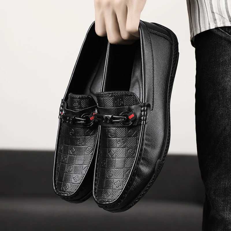 Fion Leather Men Casual Shoes Slip on Formal Loafers Luxury Brand Cfortable Men Italian Soft M Driving Shoes Y250707