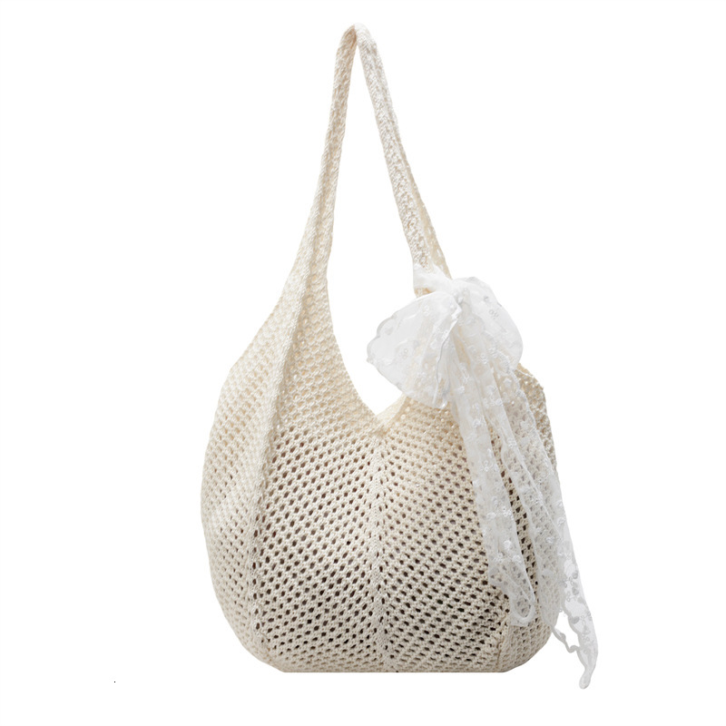 Free shipping designer Korean Style Lazy Large Capacity Hollow Woven Bag for Women 2025 New Summer Beach Casual Shoulder Bag Beach Bag
