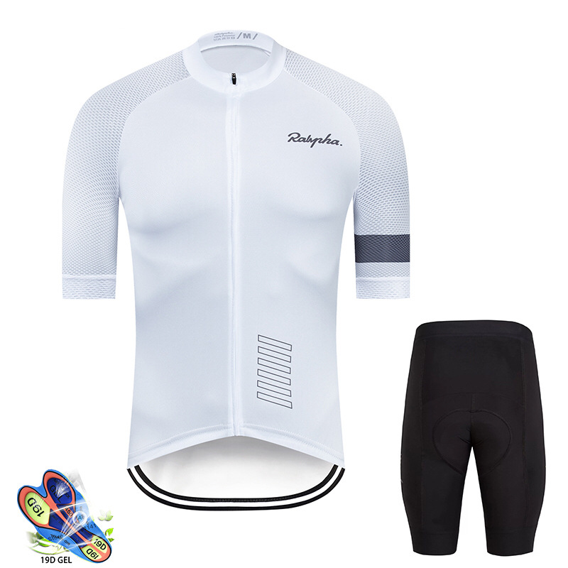 Men's Cycling Jersey Short Sleeve White Summer MTB/Road Bike Race Clothing Set 2025 New