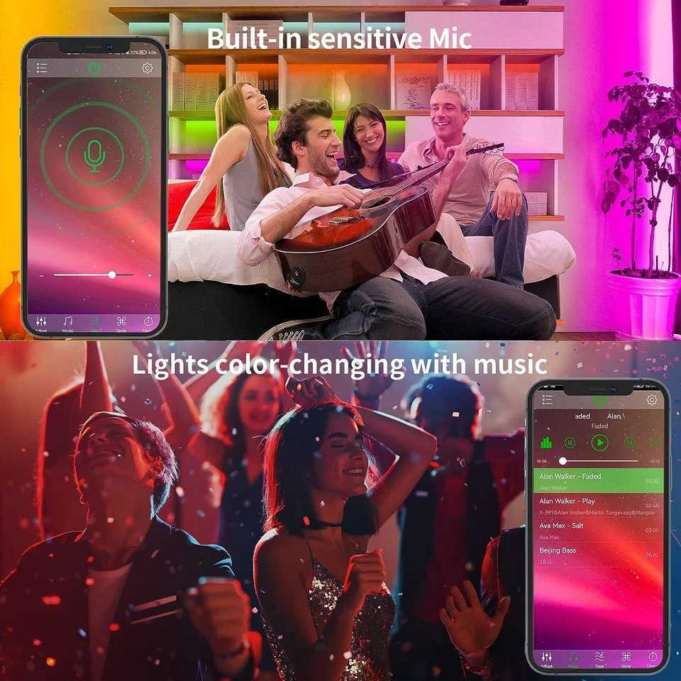 LED Light Strips Bluetooth APP Controller Flexible RGB 5050 Decoration BackLight Lamp Night light Luminous String For Bedroom W250701