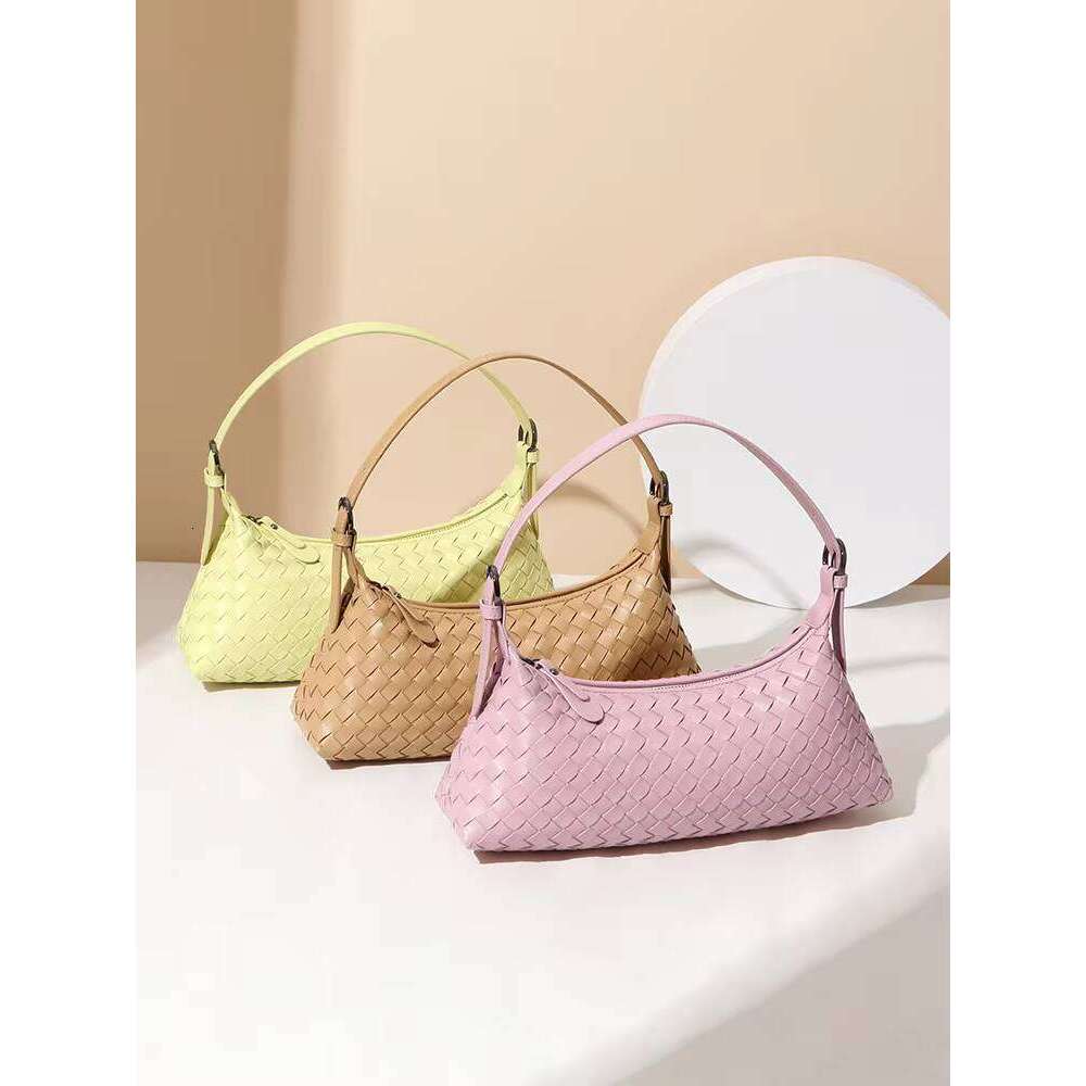 DHgargets Summer New Style New Fashion Leather Hand Woven Tote Handmade