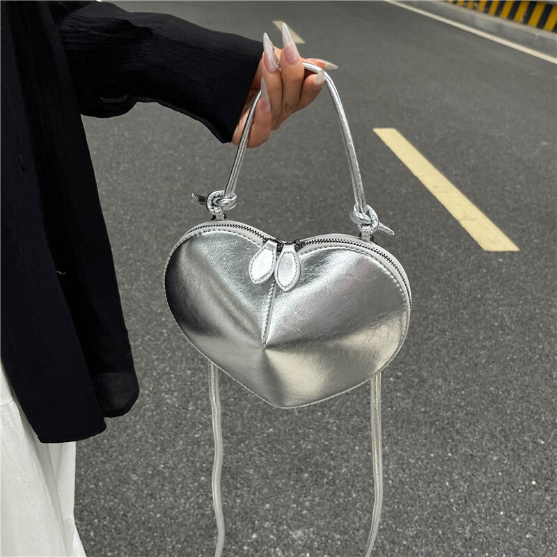 Free Shipping Designer New Super Popular Heart-shaped Love Bag Stylish Handbag Solid Color Small Peach Heart Shoulder Crossbody Phone Bag Luxury Women