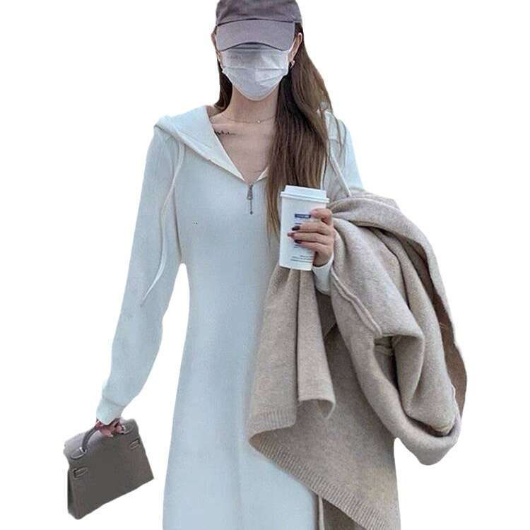 New French Style Elegant Sweatshirt For Women, Spring And Autumn Long With Coat, Inner Layer Base Dress B5