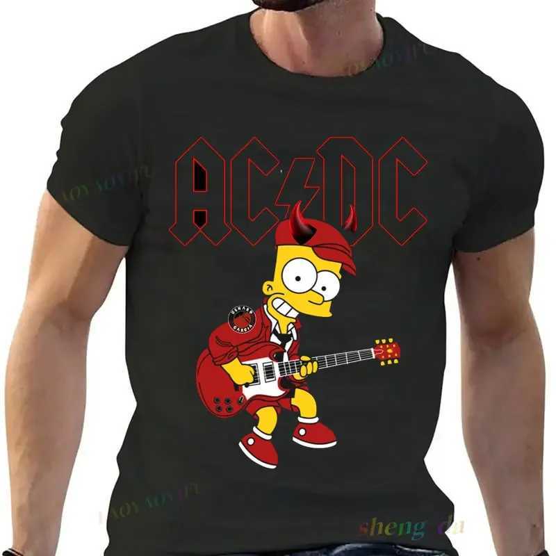 Playera Rock Band AC DC T-shirt Casual Wear Men Short Sleeve T-shirt Funny Fashion Music Printing Customized Unisex Tops W250707