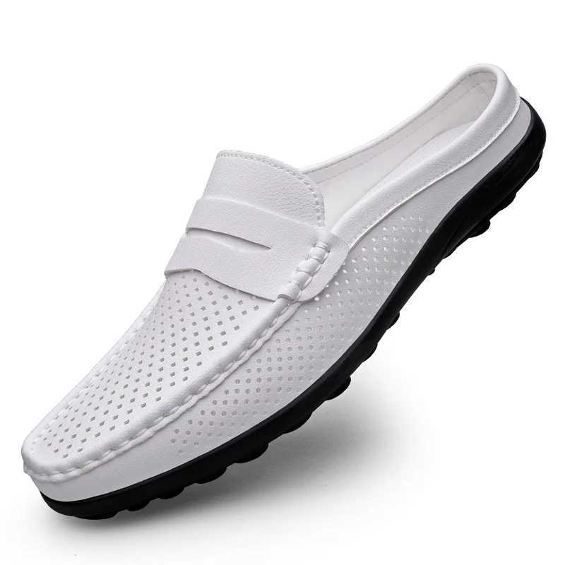 Mens Shoes Four Seasonal New Hollow Out Fion Leather Shoes Soft Sole Breathable Non Slip Lightweight Plus Size Casual Shoes Y250707