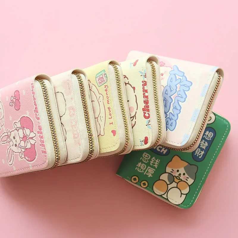 Series Cartoon Wallet Cute Kaii Short Zipper Purse Female Student Wallet Card Bag Small Fresh Fi KT Coin Purse New Y250707