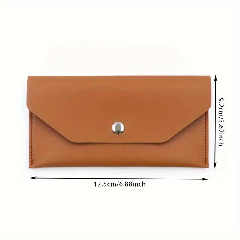 PU Leather C Envelope Wallet Reusable C Envelope Wallet for Mey Distributi Minimalist Solid Color Lg Wallet Y250707