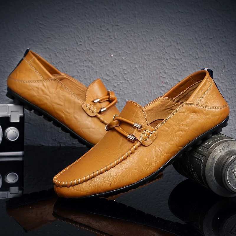 Genuine Leather Men Casual Shoes Luxury Brand 2024 Mens Loafers Breathable Slip on Black Driving Shoes Plus Size 47 Y250707
