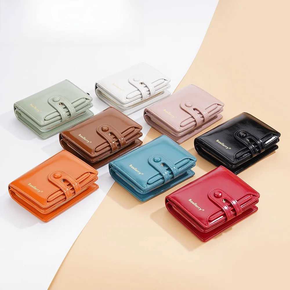 Fi Luxury Wen Foldable Wallet Card Bag Pu Leather Short Style Card Holder Travel Outdoor Mtifunctial Zipper Purse Y250707