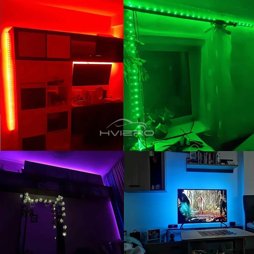 5m DC 12V 300Leds 2835 RGB LED Strip Lights Waterproof Light Belt Flexible Lighting String Home Decoration Ribbon Tape Desk Lamp W250701