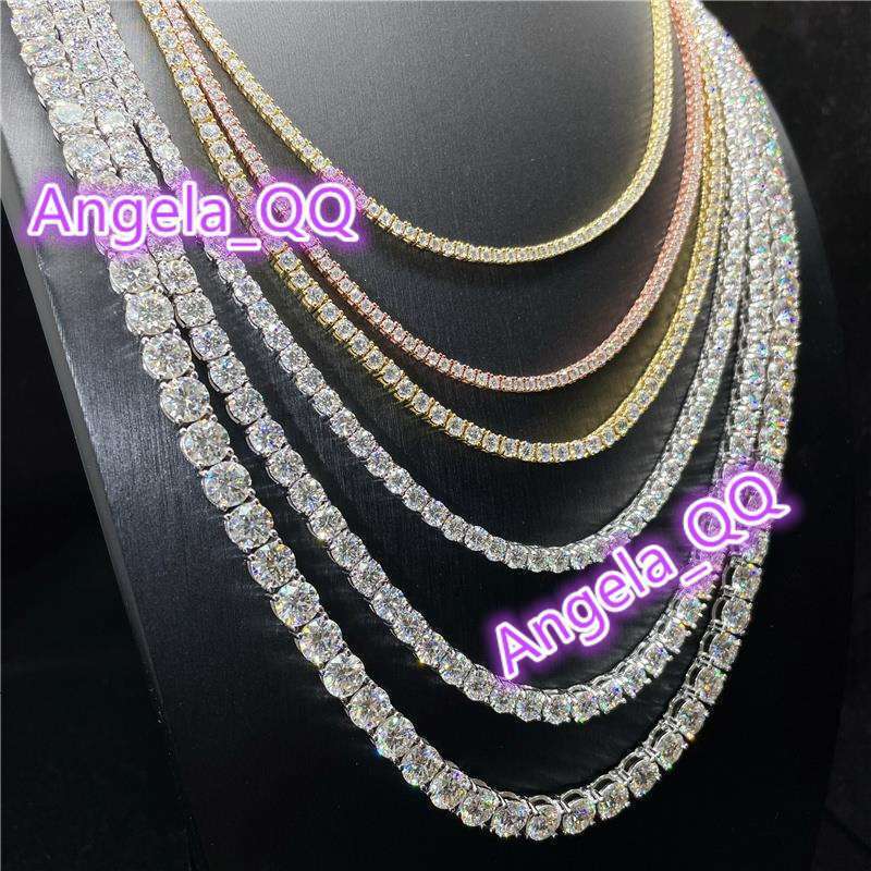 Custom 3mm 100% Pass Diamond Tester Vvs Moissanite Tennis Chain Bracelet Necklace