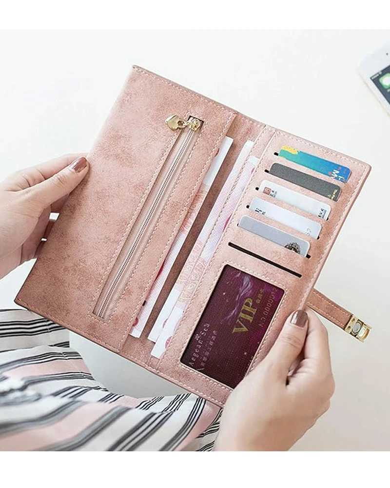 Wens thin wallet.100% Leather Wallet with Magnetic Buckle Closure LG Double Fold Wallet Y250707