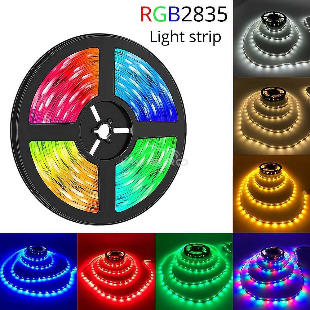 5m DC 12V 300Leds 2835 RGB LED Strip Lights Waterproof Light Belt Flexible Lighting String Home Decoration Ribbon Tape Desk Lamp W250701