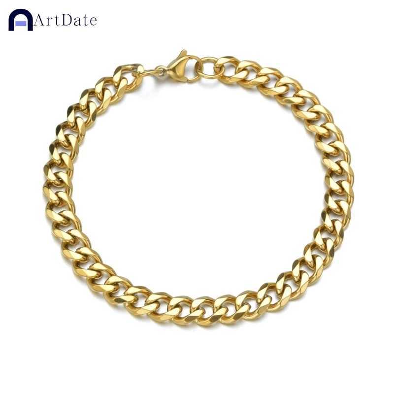Gold Color Bracelet Stainless Steel Twist Cuban Chain Bracelet for Women Chain Bracelet Jewelry Gifts Wholesale Dropshipping XJ250707