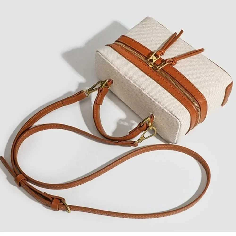 New Large Capacity Shoulder Bag Zipped with Handle Women Handbag Vintage Luxury Crossbody Bag Cosmetic Bag Lunch Box Bag