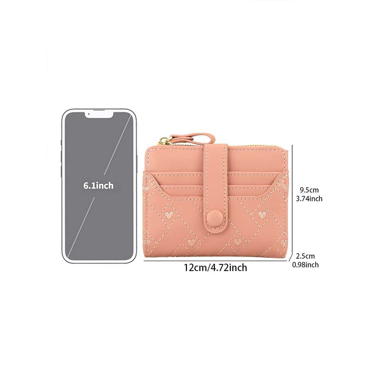 Wens Short Wallet with -shaped Embroidery Thread Zero Wallet Zipper Buckle Wens Mti Card Slot Card Bag Fia Y250707