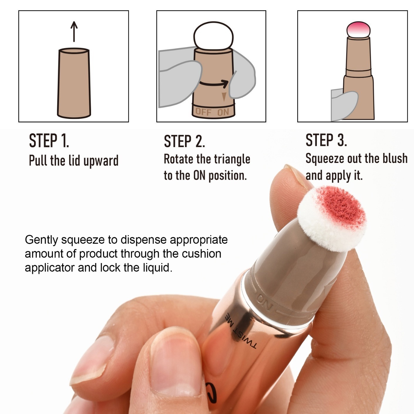 Cream Bronzer Contour Blusher Beauty Wand Highlighter Blush With Cushion Liquid Face Bronzer Wand Stick Applicator Makeup 240624