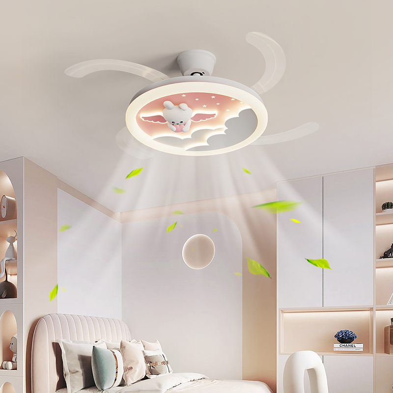 Energy-Efficient LED Ceiling Fan & Lamp Combination for Home Lighting Invisible leafless Cloud design