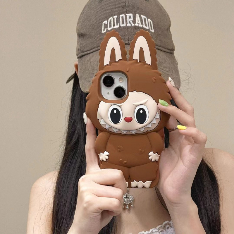 Cartoon Cute 3D Labubu Plush Doll Apple Compatible/Phone Case ddmythur