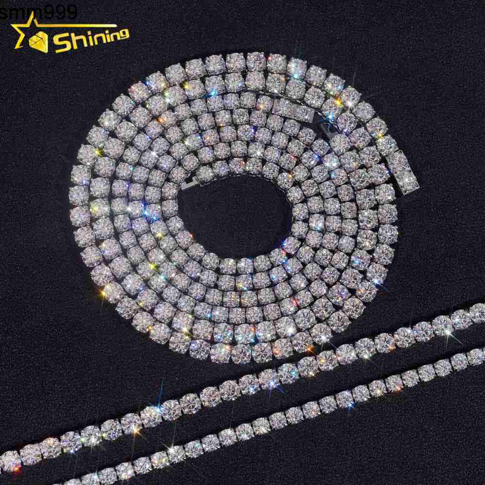 Ready To Ship VVS Silica Necklace Stainless Steel Tennis Chain Premium Jewelry Price