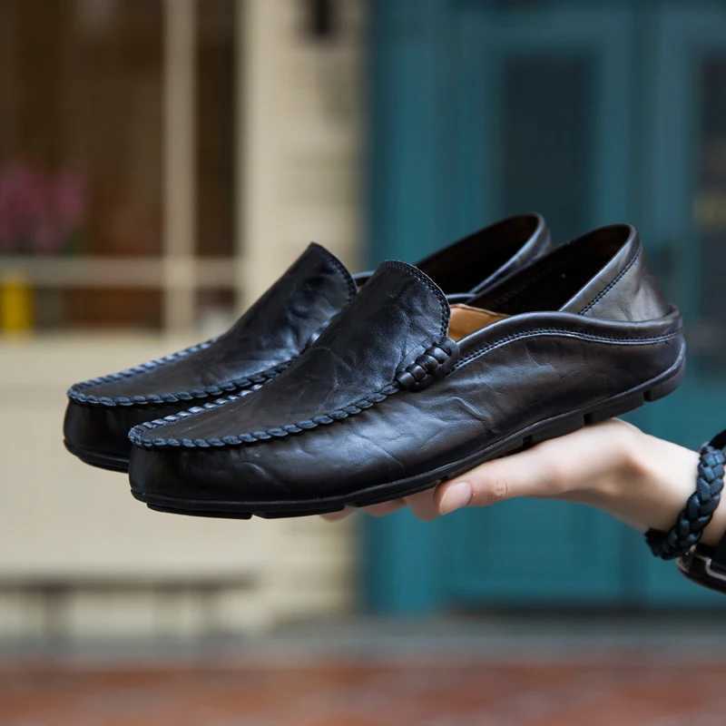Men Shoes Casual Genuine Leather Mens Loafers Designer Slip on Boat Shoes High Quality Shoes for Men Plus Size 37-47 Y250707