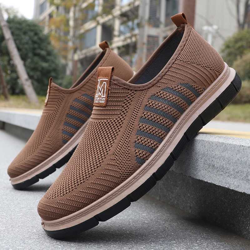 Mens Fionable Solid Knitted Running Shoes - Lightweight Breathable and Non-Slip - Perfect Sports Shoes for Outdoor Adventure Y250707