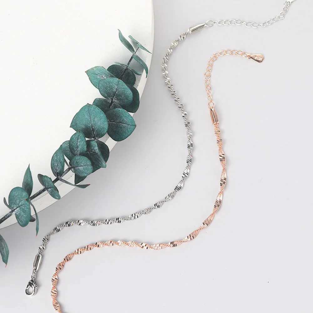 Womens Jewelry Twist Bracelet for Women Friends Gifts Rose Gold Color Simple Bangle Hand Chains Kpop Jewelry Wholesale KBH064 XJ250707