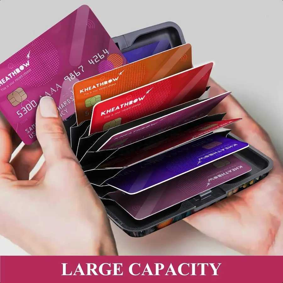 Mini RFID Aluminum Holder for Wen Men Slim Business Hard Card Case Cute Card Wallet ID Case Boho Colorf Mushroo Y250707