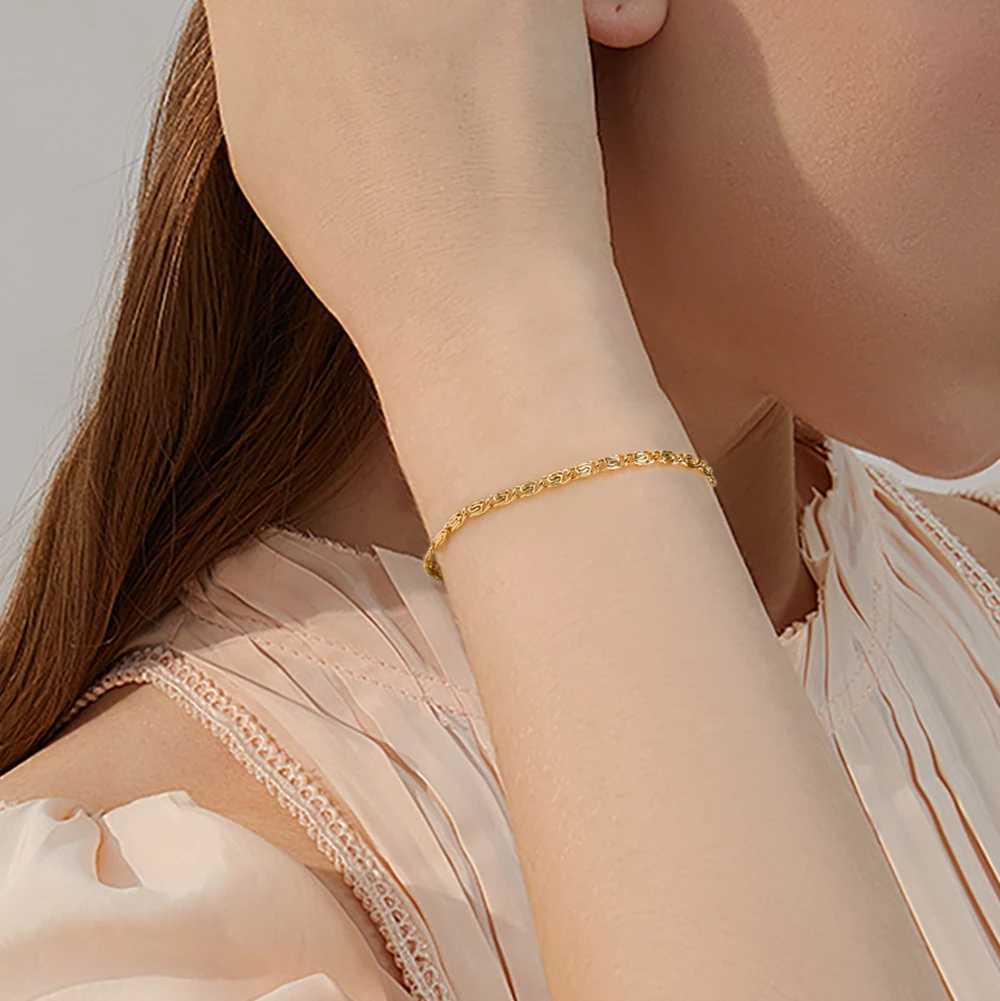 Skyrim Fashion Paper Clip Chain Bracelet Stainless Steel Gold Color Adjustable Bracelets for Women Daily Wear Minimalist Jewelry XJ250707