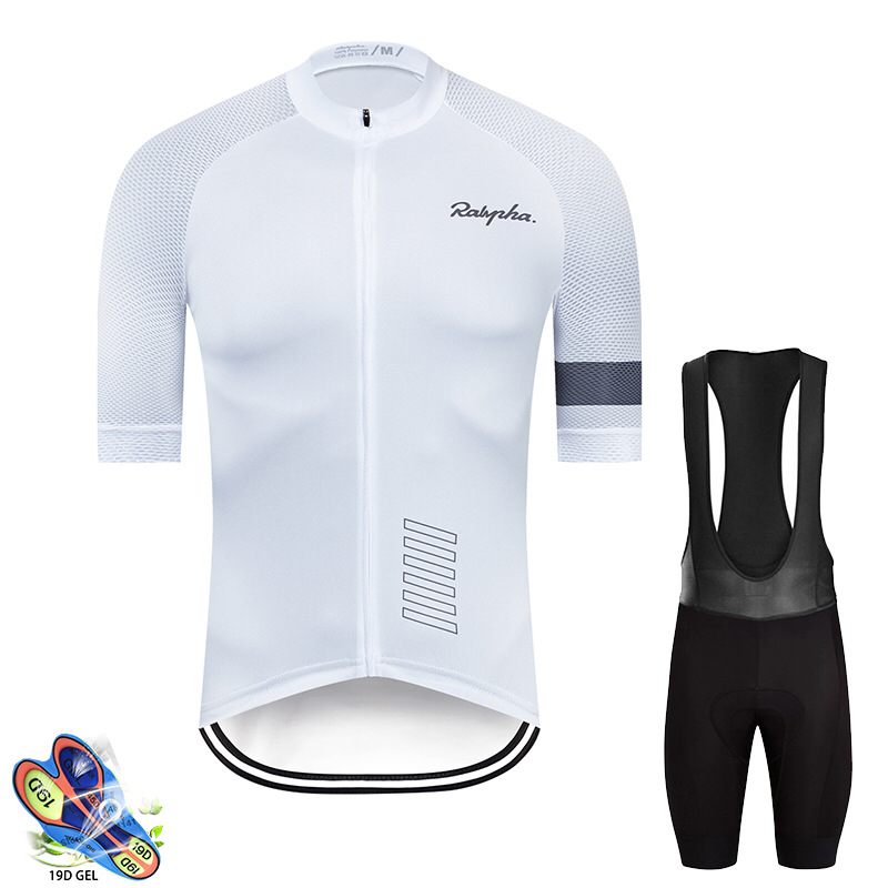Men's Cycling Jersey Short Sleeve White Summer MTB/Road Bike Race Clothing Set 2025 New