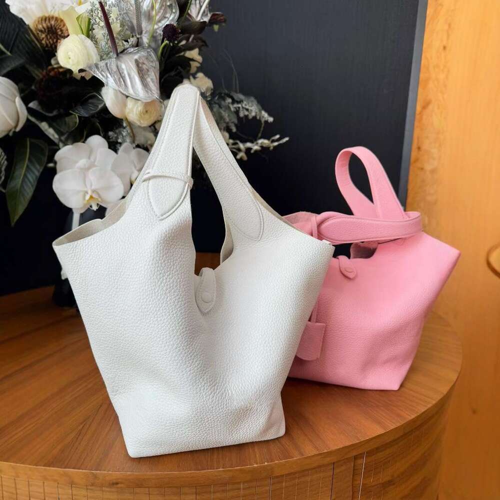 Unique Designer First Layer Cowhide Tote for Women Handheld Bucket Bag Casual Commuter Shoulder and Crossbody