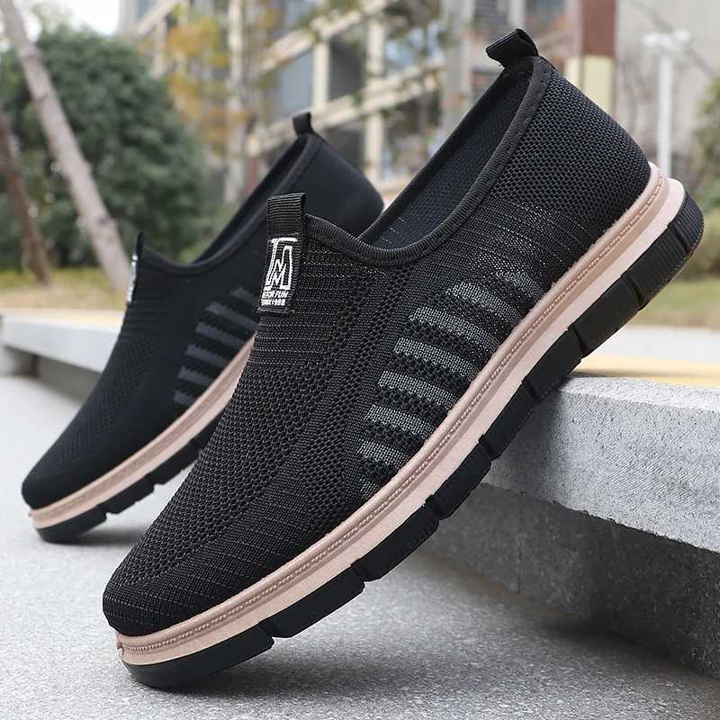 Mens Fionable Solid Knitted Running Shoes - Lightweight Breathable and Non-Slip - Perfect Sports Shoes for Outdoor Adventure Y250707