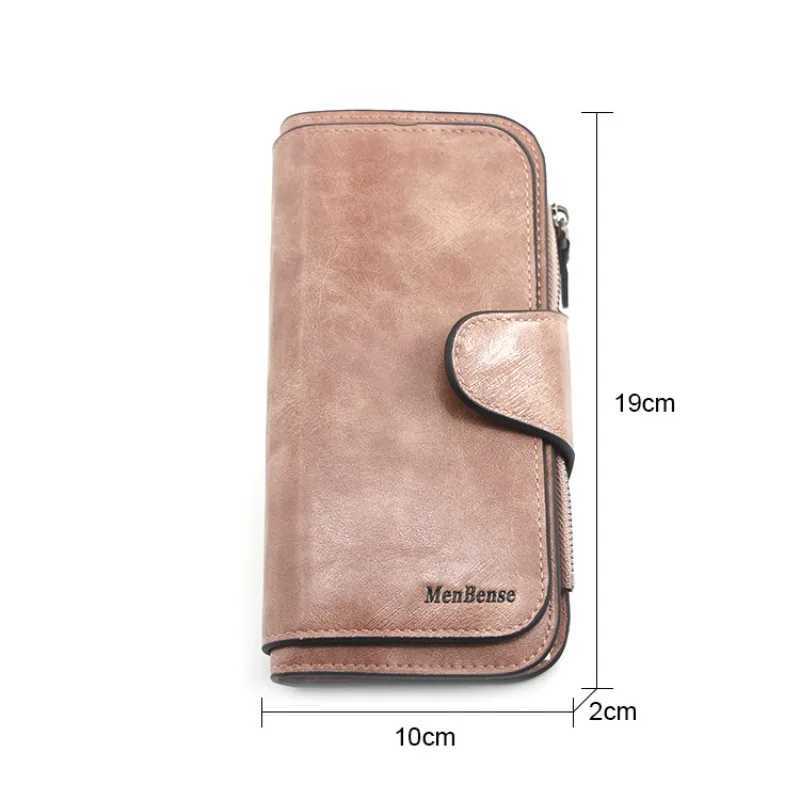 100% Genuine Leather Wallets Three Fold Vintage Wens Purses Mobile Phone Purse Fem Coin Purse Womens Wallet Y250707