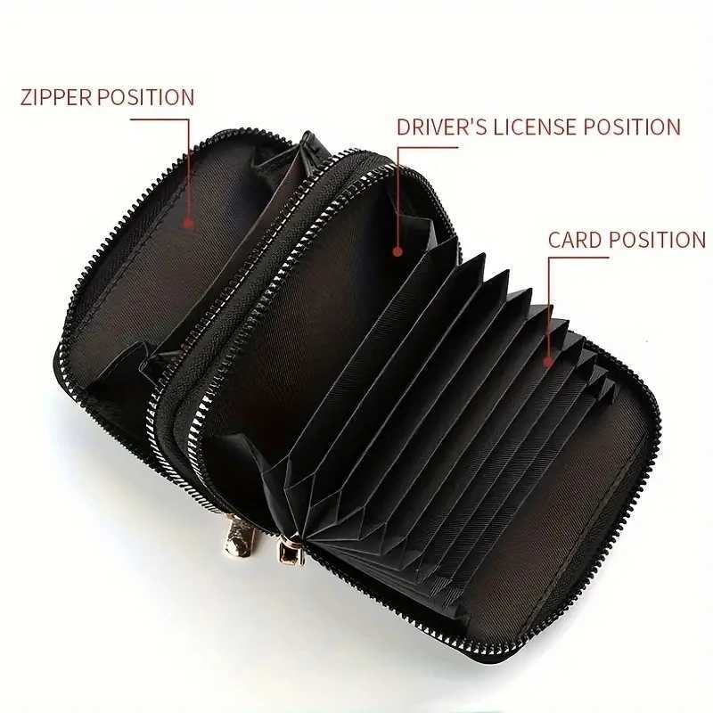 Mens Double Zipper Wallet Fi Short Holder with Large Capacity Coin Purse Y250707