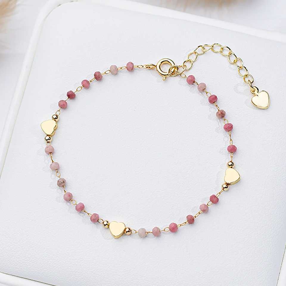 Natural Stone Bracelet in Stock for Women Fashion Jewelry Handwork Chain Bangle Heart Design XJ250707