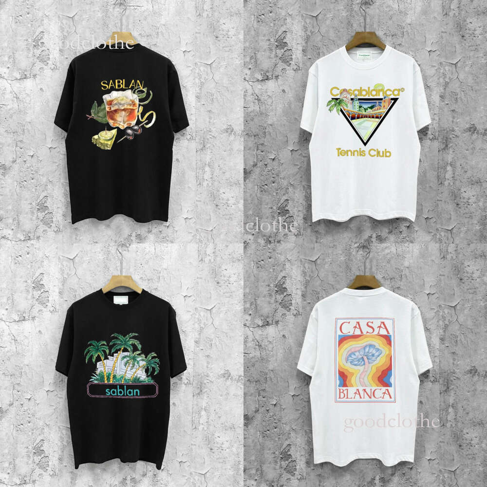 2025 AAA Brand Designer T Shirt Men Tshirt Mens Tees Summer Round Neck Sweat Absorbing Short Sle Eves Goodclothe Pattern Printing Casablancaly Shirt Cfe