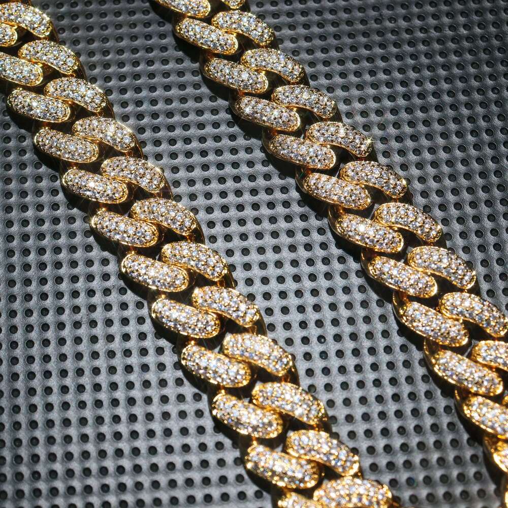 2023 High Quality Miami Cuban Link Necklaces in Silver 925 Gra Certificate for Men Bling Ice Out Hip Hop Jewelry