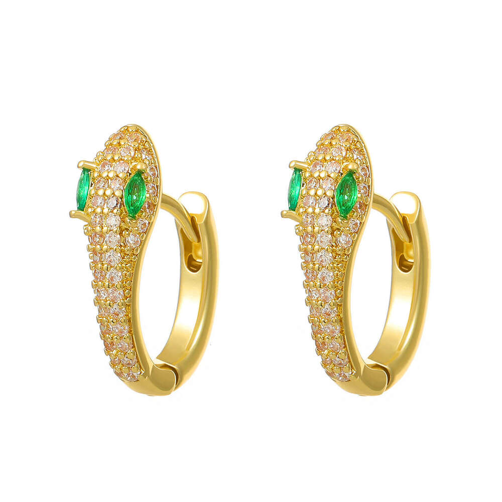 DHcollections Micro Pave Zircon Snake-Shaped Hoop Earrings Men, Stainless Steel, Hypoallergenic, High-End Accessories for Women, Versatile and Unique 